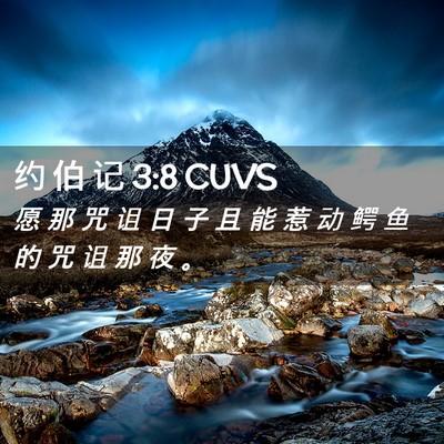 Picture 02 - 约 伯 记 3:8 CUVS - 愿 那 咒 诅 日 子 且 能 惹 动 鳄 鱼 - Bible Verse Picture
