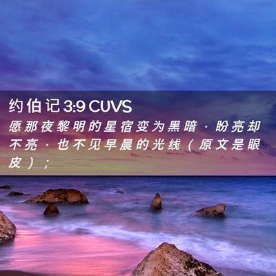 Picture 02 - 约 伯 记 3:9 CUVS - 愿 那 夜 黎 明 的 星 宿 变 为 黑 暗 - Bible Verse Picture