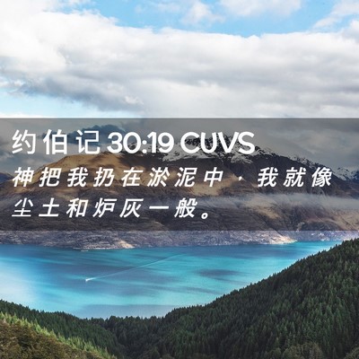 Picture 02 - 约 伯 记 30:19 CUVS - 神 把 我 扔 在 淤 泥 中 ， 我 就 像 - Bible Verse Picture