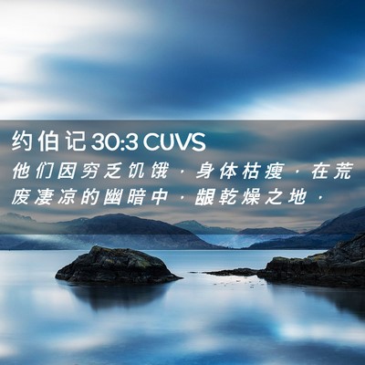 Picture 02 - 约 伯 记 30:3 CUVS - 他 们 因 穷 乏 饥 饿 ， 身 体 枯 瘦 - Bible Verse Picture
