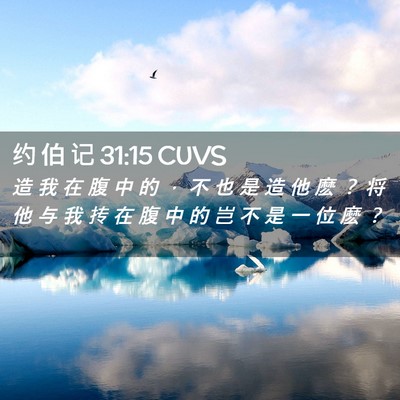 Picture 02 - 约 伯 记 31:15 CUVS - 造 我 在 腹 中 的 ， 不 也 是 造 他 - Bible Verse Picture