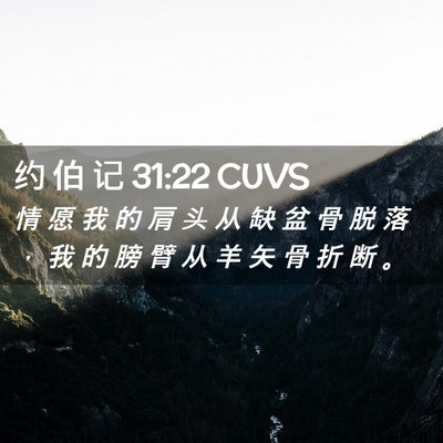 Picture 02 - 约 伯 记 31:22 CUVS - 情 愿 我 的 肩 头 从 缺 盆 骨 脱 落 - Bible Verse Picture