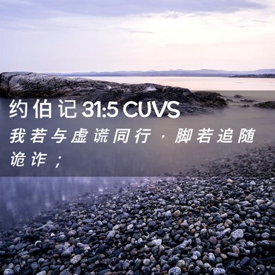 Picture 02 - 约 伯 记 31:5 CUVS - 我 若 与 虚 谎 同 行 ， 脚 若 追 随 - Bible Verse Picture