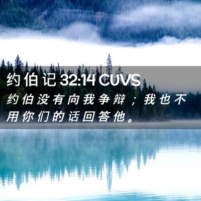 Picture 02 - 约 伯 记 32:14 CUVS - 约 伯 没 有 向 我 争 辩 ； 我 也 不 - Bible Verse Picture