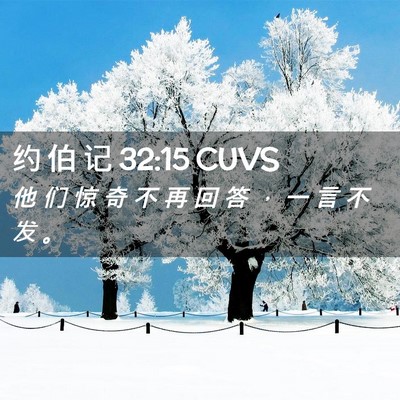 Picture 02 - 约 伯 记 32:15 CUVS - 他 们 惊 奇 不 再 回 答 ， 一 言 不 - Bible Verse Picture