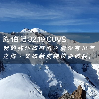 Picture 02 - 约 伯 记 32:19 CUVS - 我 的 胸 怀 如 盛 酒 之 囊 没 有 出 - Bible Verse Picture