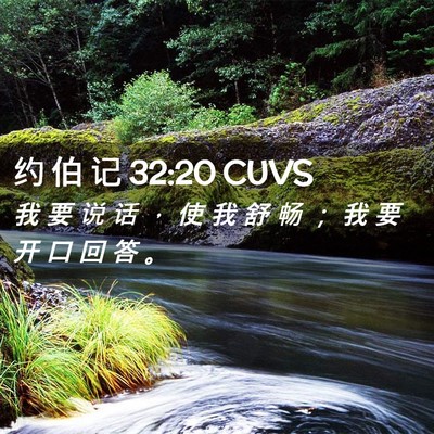 Picture 02 - 约 伯 记 32:20 CUVS - 我 要 说 话 ， 使 我 舒 畅 ； 我 要 - Bible Verse Picture