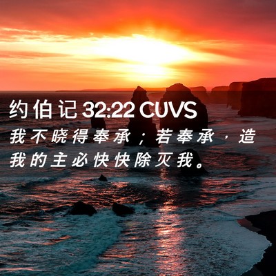 Picture 02 - 约 伯 记 32:22 CUVS - 我 不 晓 得 奉 承 ； 若 奉 承 ， 造 - Bible Verse Picture