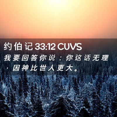 Picture 02 - 约 伯 记 33:12 CUVS - 我 要 回 答 你 说 ： 你 这 话 无 理 - Bible Verse Picture