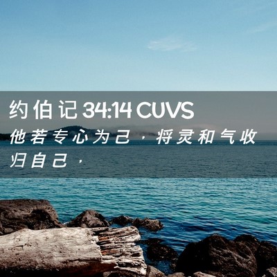 Picture 02 - 约 伯 记 34:14 CUVS - 他 若 专 心 为 己 ， 将 灵 和 气 收 - Bible Verse Picture