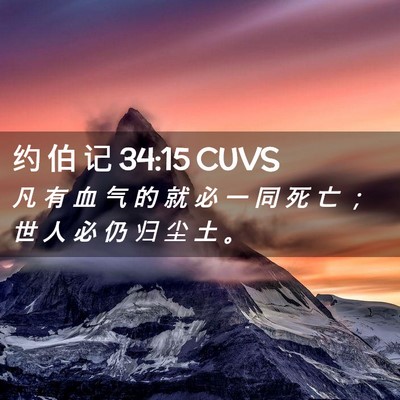 Picture 02 - 约 伯 记 34:15 CUVS - 凡 有 血 气 的 就 必 一 同 死 亡 ； - Bible Verse Picture