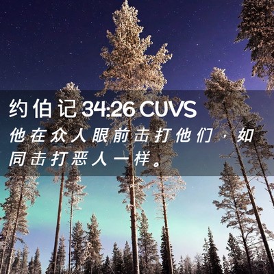 Picture 02 - 约 伯 记 34:26 CUVS - 他 在 众 人 眼 前 击 打 他 们 ， 如 - Bible Verse Picture