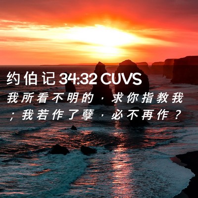 Picture 02 - 约 伯 记 34:32 CUVS - 我 所 看 不 明 的 ， 求 你 指 教 我 - Bible Verse Picture