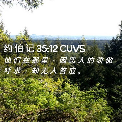 Picture 02 - 约 伯 记 35:12 CUVS - 他 们 在 那 里 ， 因 恶 人 的 骄 傲 - Bible Verse Picture