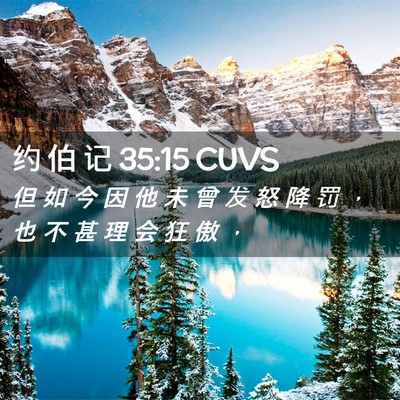Picture 02 - 约 伯 记 35:15 CUVS - 但 如 今 因 他 未 曾 发 怒 降 罚 ， - Bible Verse Picture