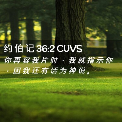 Picture 02 - 约 伯 记 36:2 CUVS - 你 再 容 我 片 时 ， 我 就 指 示 你 - Bible Verse Picture