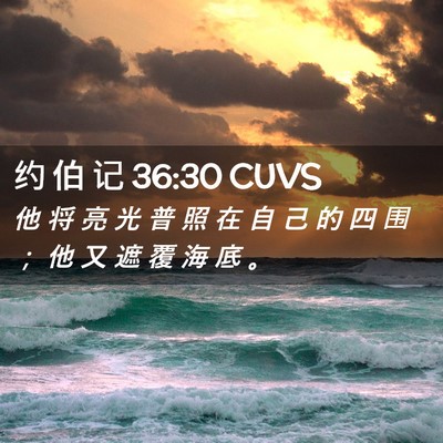 Picture 02 - 约 伯 记 36:30 CUVS - 他 将 亮 光 普 照 在 自 己 的 四 围 - Bible Verse Picture