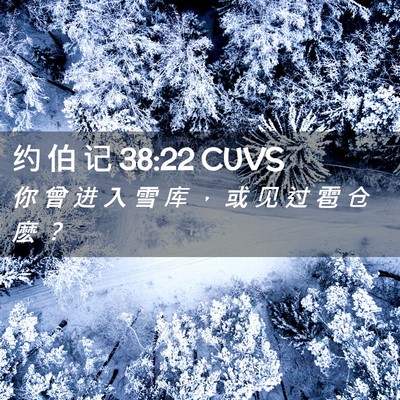 Picture 02 - 约 伯 记 38:22 CUVS - 你 曾 进 入 雪 库 ， 或 见 过 雹 仓 - Bible Verse Picture