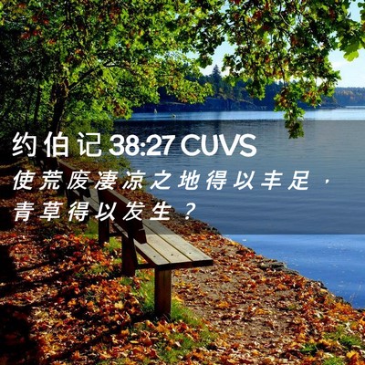 Picture 02 - 约 伯 记 38:27 CUVS - 使 荒 废 凄 凉 之 地 得 以 丰 足 ， - Bible Verse Picture