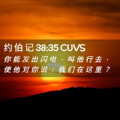 Picture 02 - 约 伯 记 38:35 CUVS - 你 能 发 出 闪 电 ， 叫 他 行 去 ， - Bible Verse Picture
