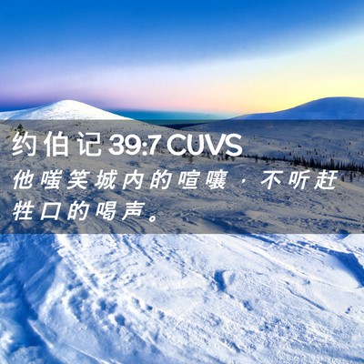 Picture 02 - 约 伯 记 39:7 CUVS - 他 嗤 笑 城 内 的 喧 嚷 ， 不 听 赶 - Bible Verse Picture