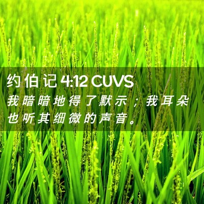 Picture 02 - 约 伯 记 4:12 CUVS - 我 暗 暗 地 得 了 默 示 ； 我 耳 朵 - Bible Verse Picture