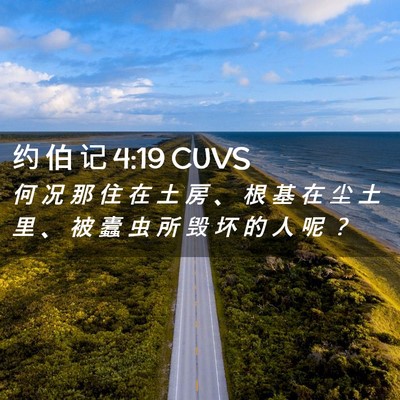Picture 02 - 约 伯 记 4:19 CUVS - 何 况 那 住 在 土 房 、 根 基 在 尘 - Bible Verse Picture