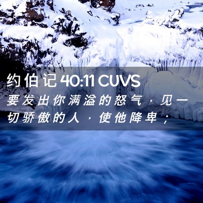 Picture 02 - 约 伯 记 40:11 CUVS - 要 发 出 你 满 溢 的 怒 气 ， 见 一 - Bible Verse Picture