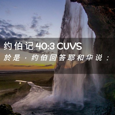 Picture 02 - 约 伯 记 40:3 CUVS - 於 是 ， 约 伯 回 答 耶 和 华 说 - Bible Verse Picture