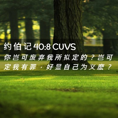 Picture 02 - 约 伯 记 40:8 CUVS - 你 岂 可 废 弃 我 所 拟 定 的 ？ 岂 - Bible Verse Picture