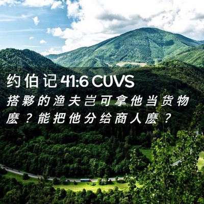 Picture 02 - 约 伯 记 41:6 CUVS - 搭 夥 的 渔 夫 岂 可 拿 他 当 货 物 - Bible Verse Picture