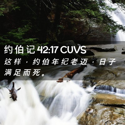 Picture 02 - 约 伯 记 42:17 CUVS - 这 样 ， 约 伯 年 纪 老 迈 ， 日 子 - Bible Verse Picture