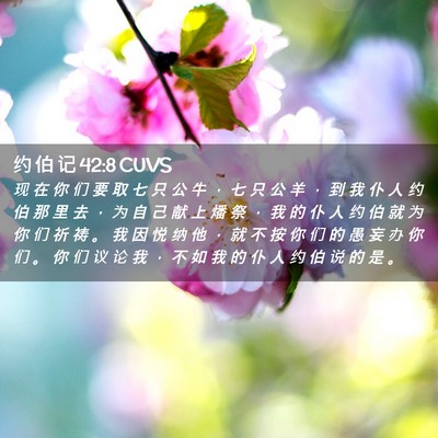 Picture 02 - 约 伯 记 42:8 CUVS - 现 在 你 们 要 取 七 只 公 牛 ， 七 - Bible Verse Picture