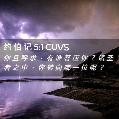 Picture 02 - 约 伯 记 5:1 CUVS - 你 且 呼 求 ， 有 谁 答 应 你 ？ 诸 - Bible Verse Picture