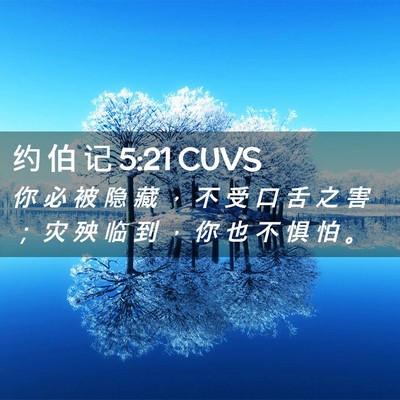 Picture 02 - 约 伯 记 5:21 CUVS - 你 必 被 隐 藏 ， 不 受 口 舌 之 害 - Bible Verse Picture