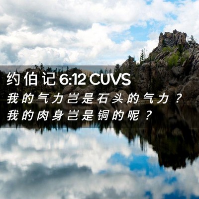 Picture 02 - 约 伯 记 6:12 CUVS - 我 的 气 力 岂 是 石 头 的 气 力 ？ - Bible Verse Picture
