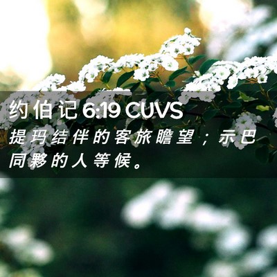 Picture 02 - 约 伯 记 6:19 CUVS - 提 玛 结 伴 的 客 旅 瞻 望 ； 示 巴 - Bible Verse Picture