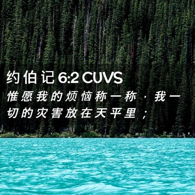 Picture 02 - 约 伯 记 6:2 CUVS - 惟 愿 我 的 烦 恼 称 一 称 ， 我 一 - Bible Verse Picture