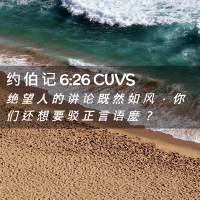 Picture 02 - 约 伯 记 6:26 CUVS - 绝 望 人 的 讲 论 既 然 如 风 ， 你 - Bible Verse Picture