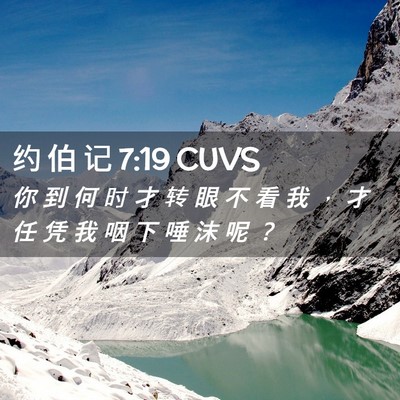 Picture 02 - 约 伯 记 7:19 CUVS - 你 到 何 时 才 转 眼 不 看 我 ， 才 - Bible Verse Picture