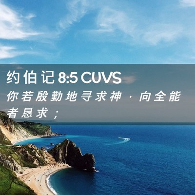 Picture 02 - 约 伯 记 8:5 CUVS - 你 若 殷 勤 地 寻 求 神 ， 向 全 能 - Bible Verse Picture