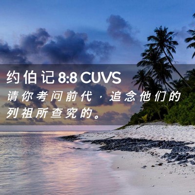 Picture 02 - 约 伯 记 8:8 CUVS - 请 你 考 问 前 代 ， 追 念 他 们 的 - Bible Verse Picture