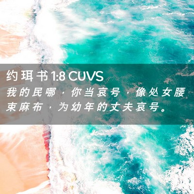 Picture 02 - 约 珥 书 1:8 CUVS - 我 的 民 哪 ， 你 当 哀 号 ， 像 处 - Bible Verse Picture