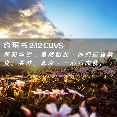 Picture 02 - 约 珥 书 2:12 CUVS - 耶 和 华 说 ： 虽 然 如 此 ， 你 们 - Bible Verse Picture