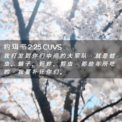 Picture 02 - 约 珥 书 2:25 CUVS - 我 打 发 到 你 们 中 间 的 大 军 队 - Bible Verse Picture