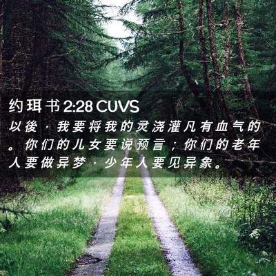Picture 02 - 约 珥 书 2:28 CUVS - 以 後 ， 我 要 将 我 的 灵 浇 灌 凡 - Bible Verse Picture