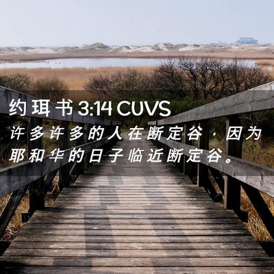 Picture 02 - 约 珥 书 3:14 CUVS - 许 多 许 多 的 人 在 断 定 谷 ， 因 - Bible Verse Picture
