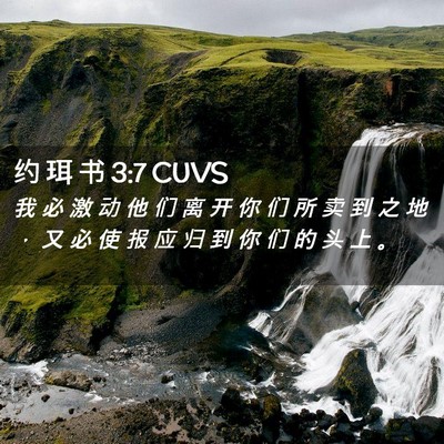 Picture 02 - 约 珥 书 3:7 CUVS - 我 必 激 动 他 们 离 开 你 们 所 卖 - Bible Verse Picture