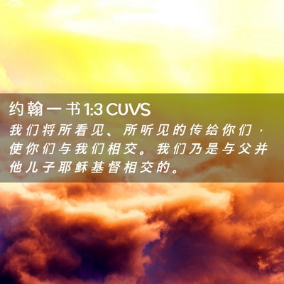 Picture 02 - 约 翰 一 书 1:3 CUVS - 我 们 将 所 看 见 、 所 听 见 的 传 - Bible Verse Picture