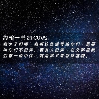 Picture 02 - 约 翰 一 书 2:1 CUVS - 我 小 子 们 哪 ， 我 将 这 些 话 写 - Bible Verse Picture